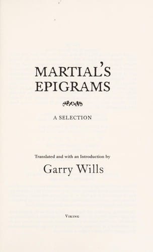 Martial's Epigrams: a selection