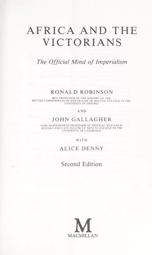 Africa and the Victorians: the official mind of imperialism