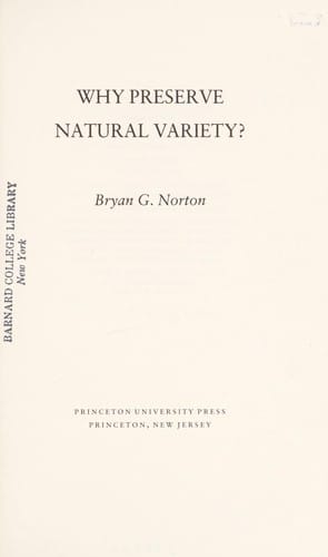 Why preserve natural variety?