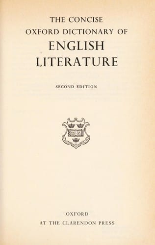 The Concise Oxford dictionary of English literature.