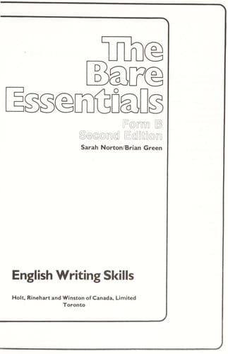 The bare essentials: form B : English writing skills