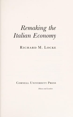 Remaking the Italian economy