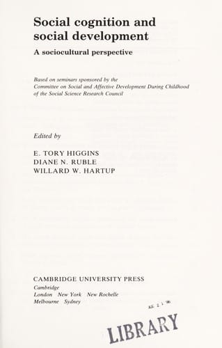 Social cognition and social development: a sociocultural perspective