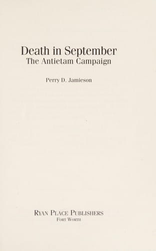 Death in September: the Antietam Campaign