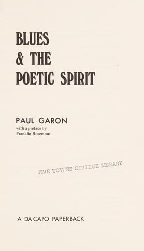 Blues & the poetic spirit