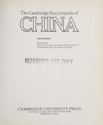 The Cambridge encyclopedia of China
