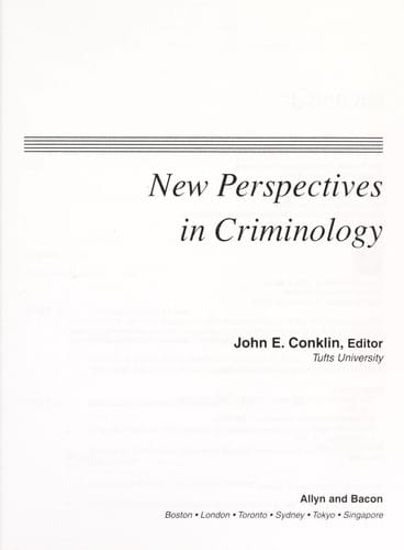 New perspectives in criminology