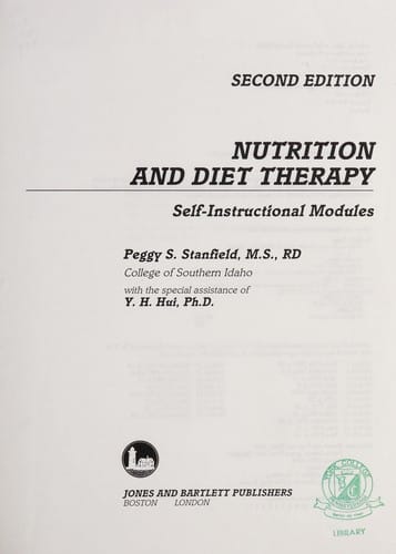 Nutrition and diet therapy: self-instructional modules