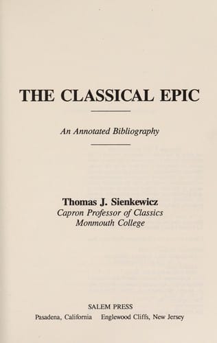 The classical epic: an annotated bibliography