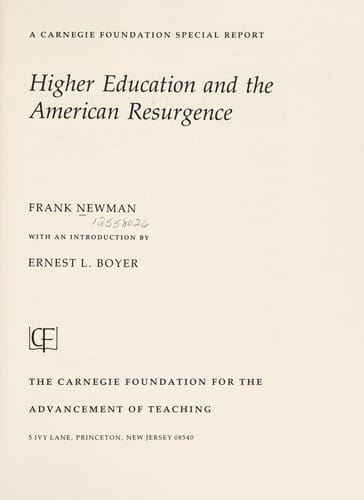 Higher education and the American resurgence