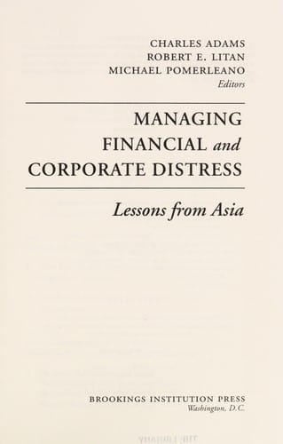 Managing financial and corporate distress: lessons from Asia