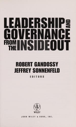 Leadership and governance from the inside out
