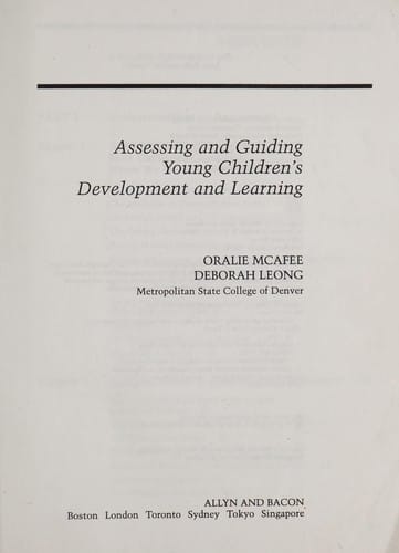 Assessing and guiding young children's development and learning