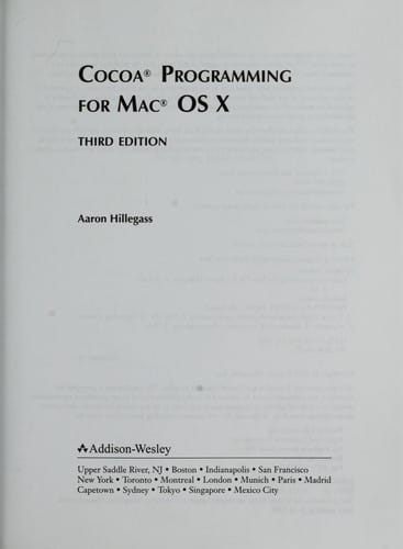 Cocoa programming for Mac OS X