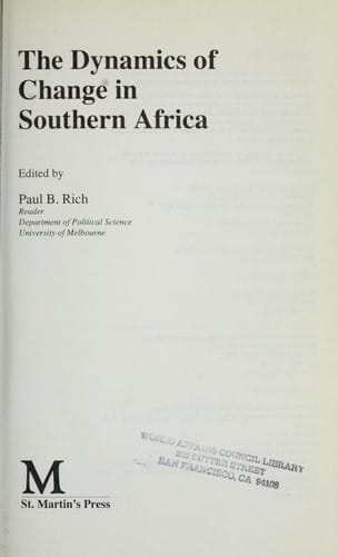 The dynamics of change in Southern Africa