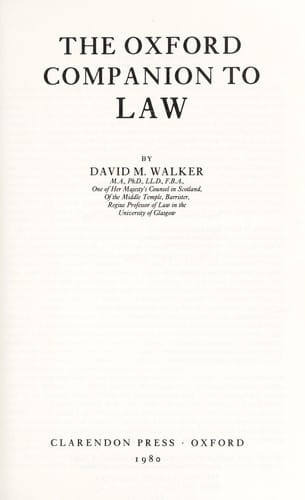 The Oxford companion to law