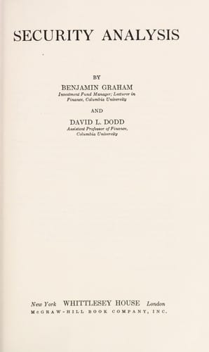 Security Analysis: the classic 1934 edition
