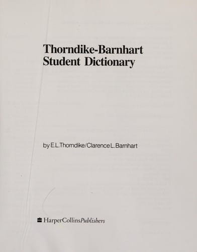 Thorndike-Barnhart student dictionary