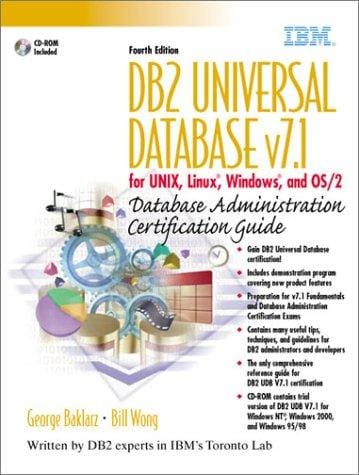DB2 Universal Database  v7.1 for UNIX, Linux, Windows and OS/2 Database Administration Certification Guide (4th Edition)
