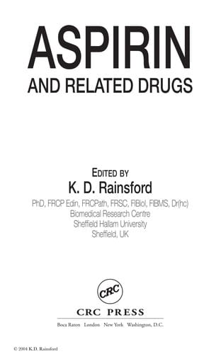 ASPIRIN AND RELATED DRUGS; ED. BY K.D. RAINSFORD.
