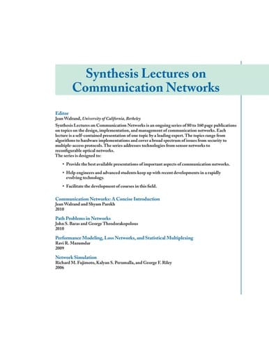 Communication networks: a concise introduction