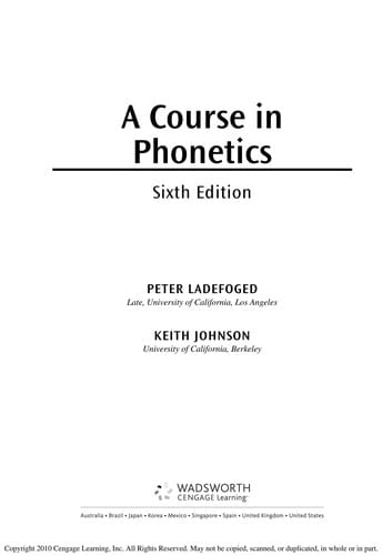 A course in phonetics