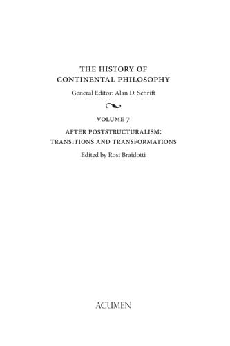 The history of continental philosophy