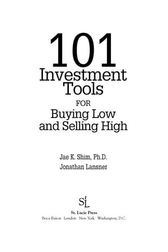 101 investment tools for buying low and selling high