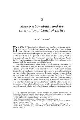 ISSUES OF STATE RESPONSIBILITY BEFORE INTERNATIONAL JUDICIAL...; ED. BY MALGOSIA FITZMAURICE.