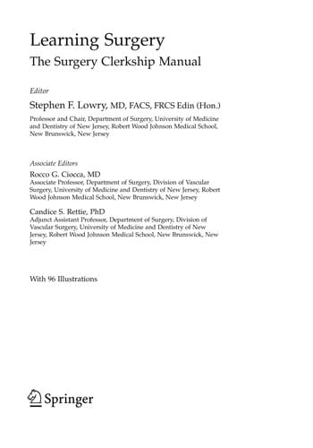 Learning surgery: the surgery clerkship manual