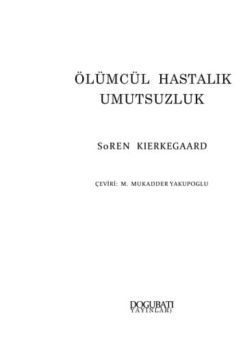 Ölümcül hastalık umutsuzluk
