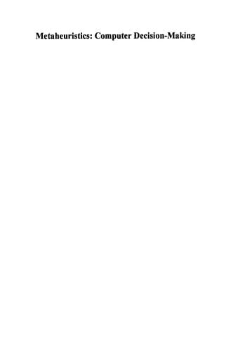 Metaheuristics: computer decision-making