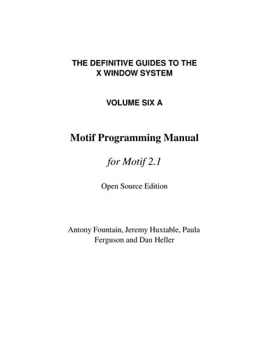 Motif Programming Manual