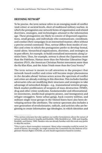 Networks and netwars: the future of terror, crime, and militancy