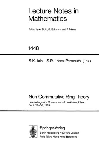 Non-commutative ring theory: proceedings of a conference held in Athens, Ohio, Sept. 29-30, 1989