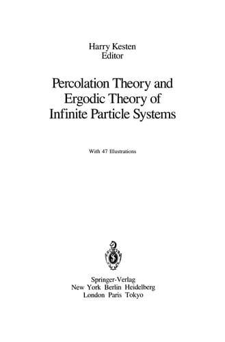 Percolation Theory and Ergodic Theory of Infinite Particle Systems