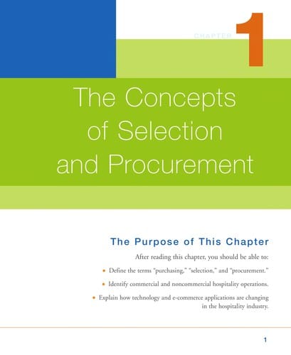 Purchasing: selection and procurement for the hospitality industry