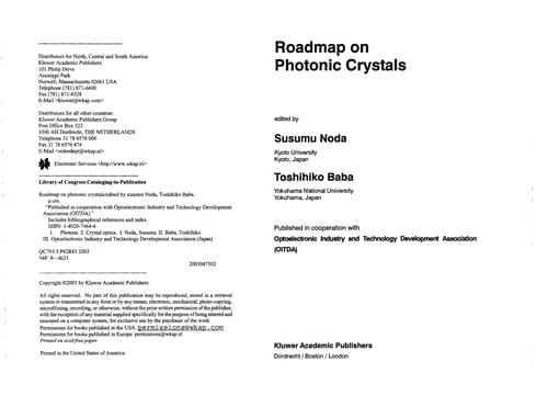 Roadmap on Photonic Crystals