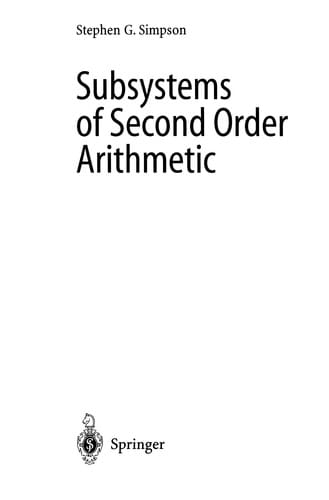 Subsystems of Second Order Arithmetic