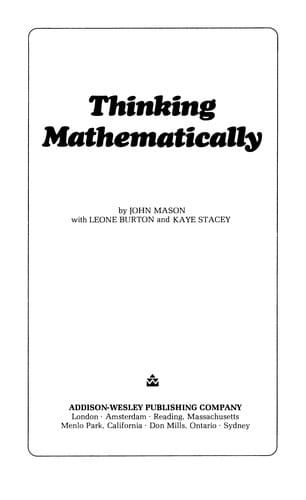 Thinking mathematically