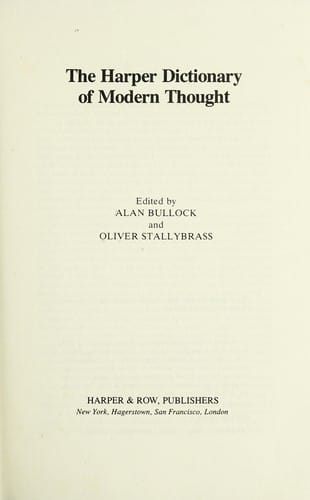 The Harper dictionary of modern thought