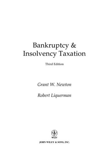 Bankruptcy and Insolvency Taxation