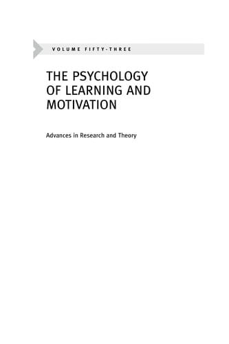 The psychology of learning and motivation: advances in research and theory