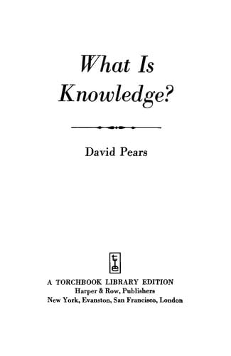 What is knowledge?