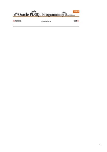 Oracle PL/SQL Programming: Covers Versions Through Oracle Database 11g Release 2.