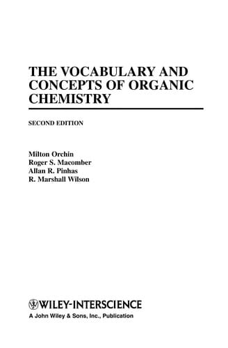 The vocabulary and concepts of organic chemistry