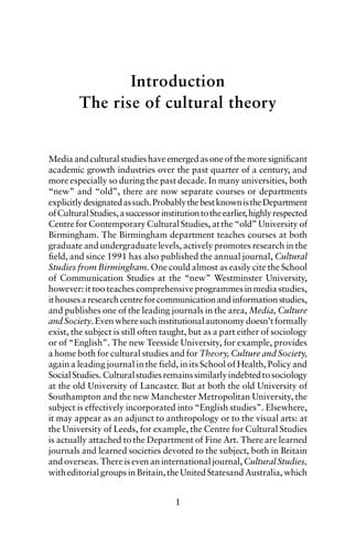 Contemporary Cultural Theory: An Introduction