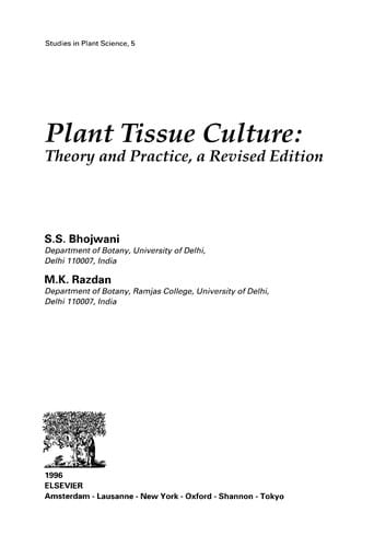 Plant tissue culture: theory and practice