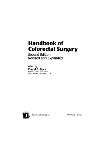 Handbook of Colorectal Surgery