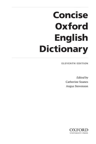 The concise Oxford English dictionary.
